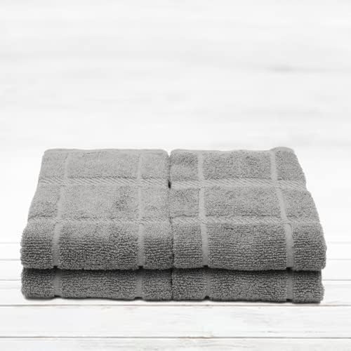 100% Cotton Terry Dish Towels, 4 Pack Plain, 16 x26 Inches, Super Soft
