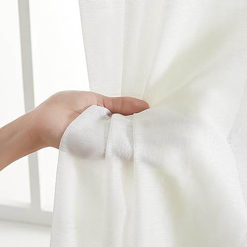 HLC.ME Semi Sheer Grommet Window Curtains, 2 Panels, 54x108 Inch