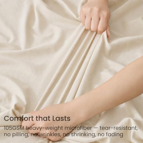 GOKOTTA Cal King Fitted Sheet Only - Stay Put, Soft & Durable - Light