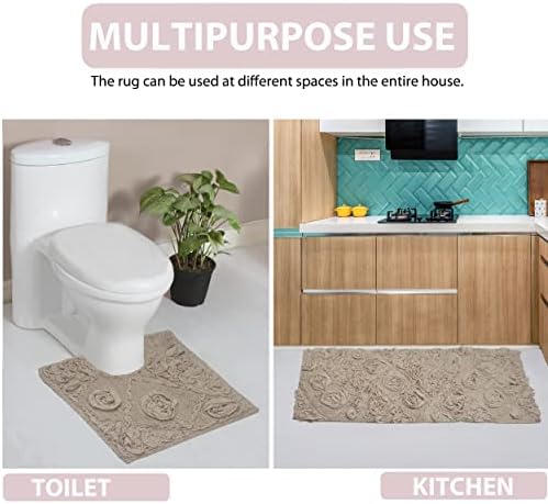 Home Weavers Modesto Bath Rug 100% Cotton Bathroom Rugs Set, Washable