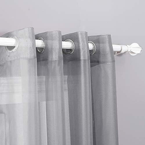 Decotex 2 Piece Sheer Voile Grommet Top Window Curtain Panel Drapes