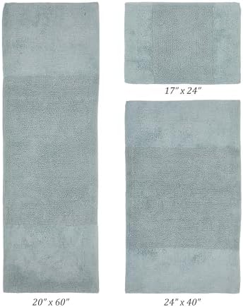 Better Trends 3 Piece Bathroom Rug Set 100% Cotton Non-Slip Washable