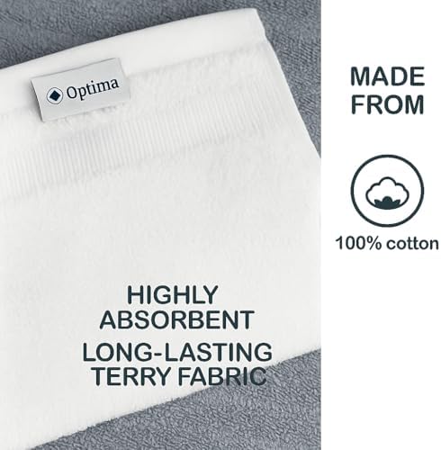 Optima Collection Platinum Level 13 Inch x 13 Inch Cotton White