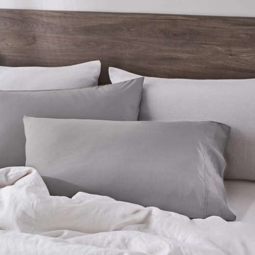 Easy Care Microfiber Pillowcases, Gray, Standard Size, Pack of 2