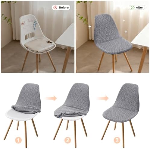 Fuloon Mid Century Modern Dining Chair Covers, Stretchable Armless