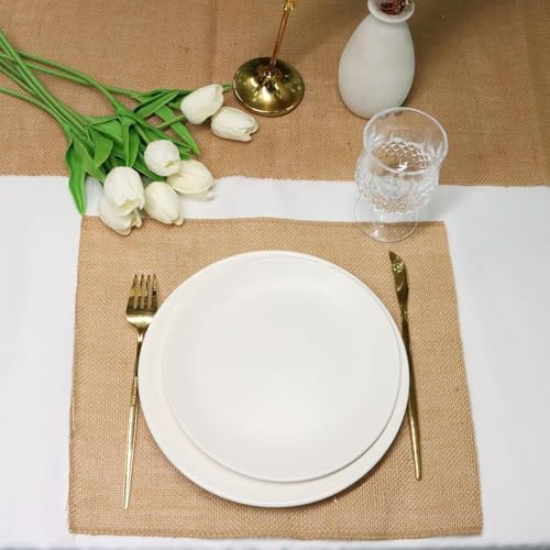 Burlap Table Runners,1 Pack 12 x 108 Inch - Rustic Farmhouse Table