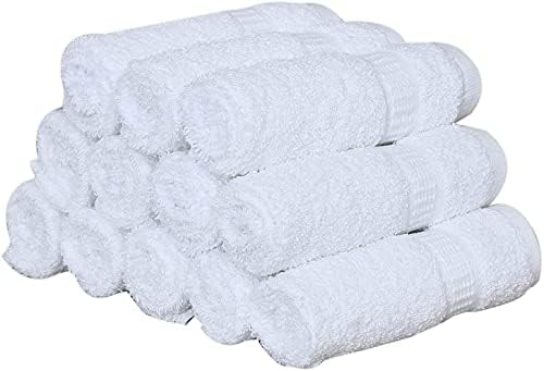 GOLD TEXTILES Premium White Washcloths Set - 480 Pack | 12x12 inches