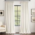 120 Inch Long Ivory Velvet Curtains Luxury Minimalist Pinch Pleated