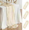 3 Pcs Ivory Cheesecloth Table Runner 35"×120"- 10 FT Cream Cheese