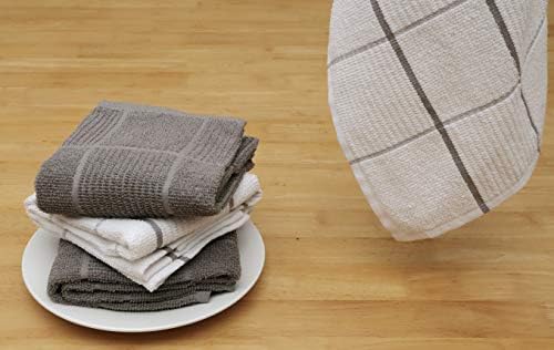 AMOUR INFINI Kitchen Towels Pack of 4, Terry Cotton Dish Towels, Ultra