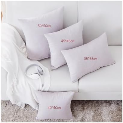 Set of 2 Coffee Pillow Covers 22x22 Inch Linen Cushion Case Boho