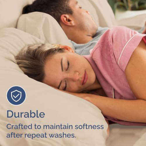 Pack of 2, Full Size 4 Piece Sheet Set - Breathable & Cooling - Cream
