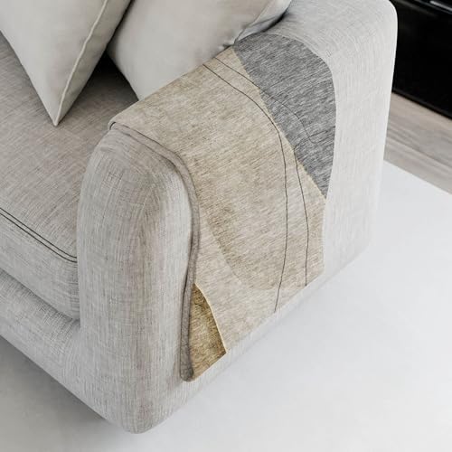 Addison Rugs ASB696 Taupe 50" x 70" Oversized Sherpa Throw Blanket