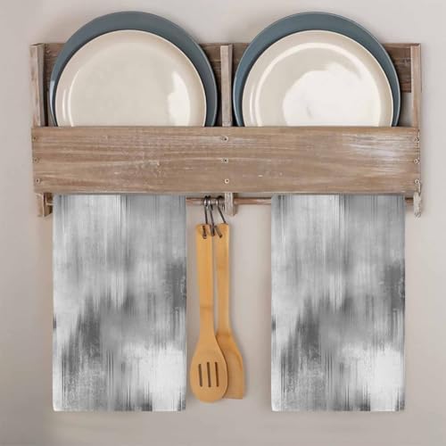 Grey Ombre Kitchen Towels, 4 Pack Dish Towels for Kitchen, Vintage