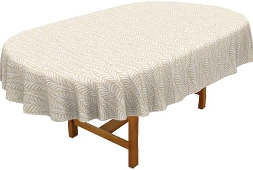 Oval Tablecloth, French Country Printed Oval Table Cloth-60x102 Inch
