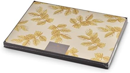 Pimpernel Sara Miller Etched Leaves Placemats, Set of 4 - Light Grey