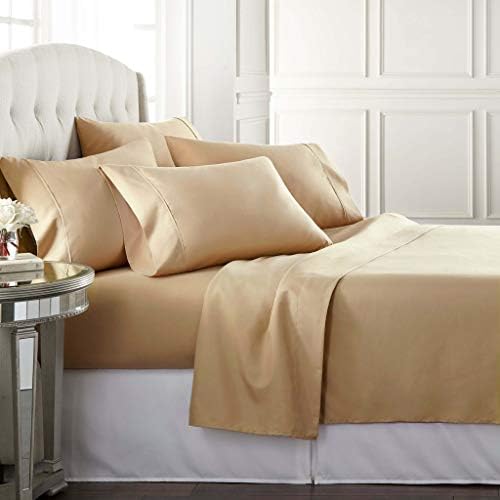 KBC linen 6 Piece Hotel Luxury Ultra-Soft 100% Cotton Bed Sheets Set
