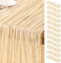 DeZerlor Beige Cheesecloth Table Runners 12 Pack Summer Boho Runners