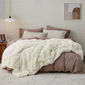 Bedsure Faux Fur Fluffy Sherpa Fleece King Bed Blanket Cream 108"x90"