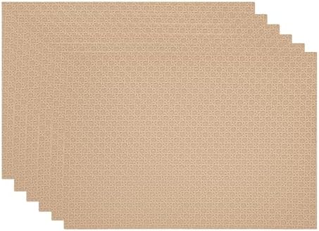 Faux Leather Placemats Set of 6 Non-Slip Heat Resistant Waterproof