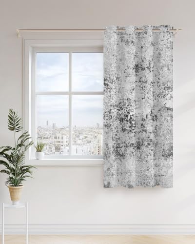 Abstract Gray Curtains 63 inches Long for Living Room Bedroom