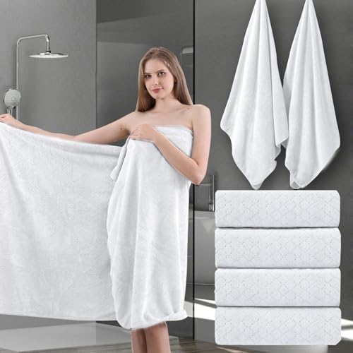 Ycosy Extra Large Bath Towels Set 35x70 Inches - White Luxury 600 GSM