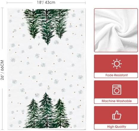 Artoid Mode Green Ornament Christmas Kitchen Towels Set of 4 18x26