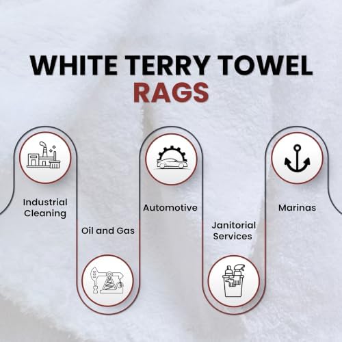 Recycled White Terry Towel Rags (50 lbs. Box) - Shop Bulk Heavy Duty