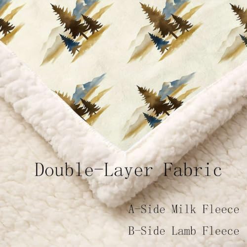 Minimal Double-Sided Sherpa Plush Throw Blanket 50”x 70”