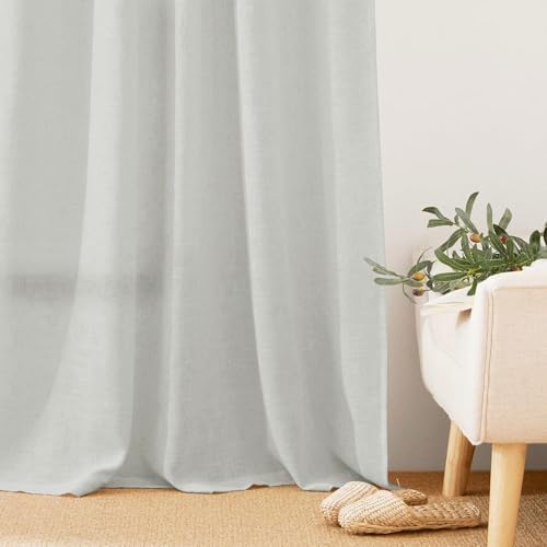 2 Panels Light Filtering Pinch Pleated Curtains, 108 Inches Long