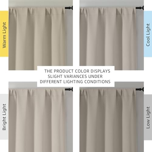 OWENIE Stone Blackout Curtains for Bedroom 120 Inch Extra Long 2
