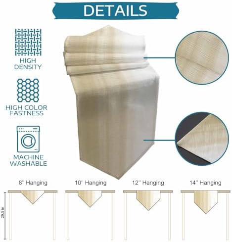 Beige White Stripes Table Runner Linen Burlap Table Runner 72 Inches