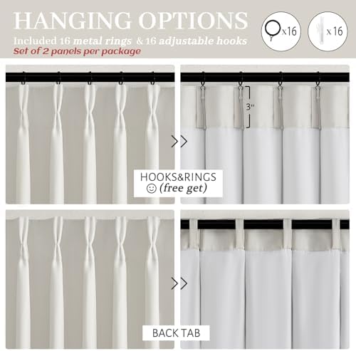 Pinch Pleat Extra Long High Ceiling 120 Inch Curtains for Living Room
