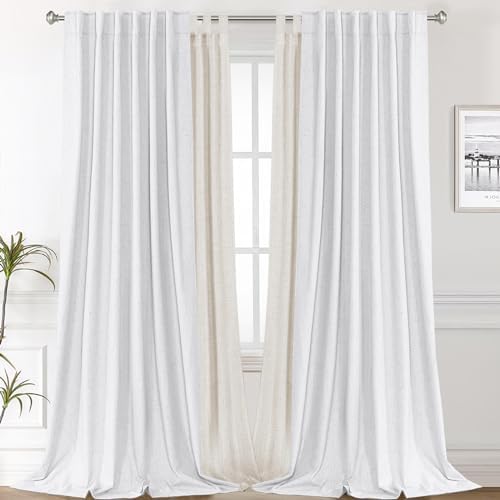 H.VERSAILTEX 2 Panels 52X84 inch Long Back Tap 100% Blackout Natural
