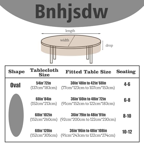 Oval Tablecloth, French Country Printed Oval Table Cloth-60x102 Inch