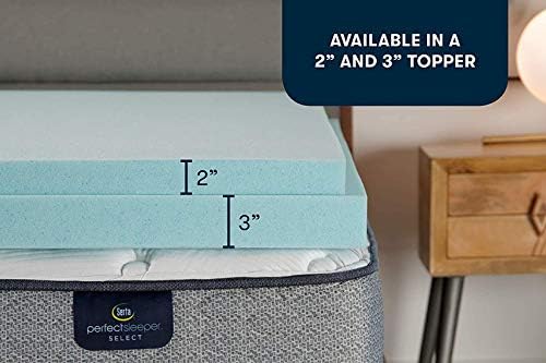 Serta ThermaGel 2-Inch Gel Memory Foam Mattress Topper, Queen