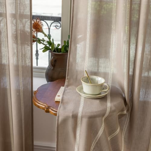 Taupe Light Filtering Curtains 96 Inch Long for Dining Room Bedroom