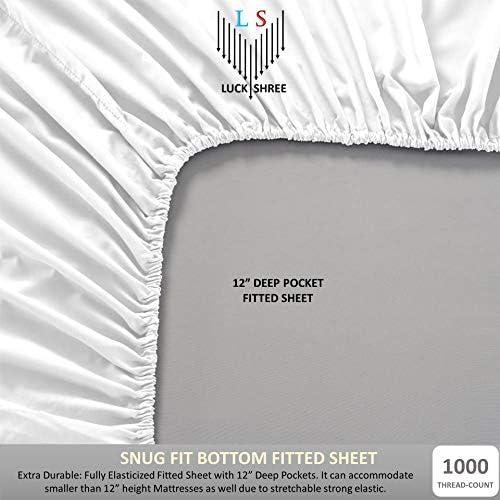 1000-TC Egyptian Cotton 4-PC Sheet Set, 12" Deep Pocket - Taupe, Twin