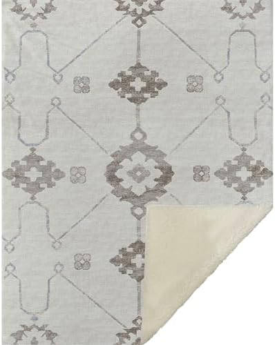Addison Rugs ASB122 Taupe 50" x 70" Oversized Sherpa Throw Blanket