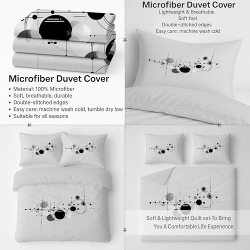 Reversible Duvet Cover Set Microfiber Bedding Set Simple Abstract