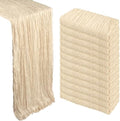 12 Pack 35 x 120 Inch Beige Table Runner Cheesecloth