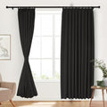 Frelement Pinch Pleated Chenille Curtains 2 Panels 100% Light Blocking