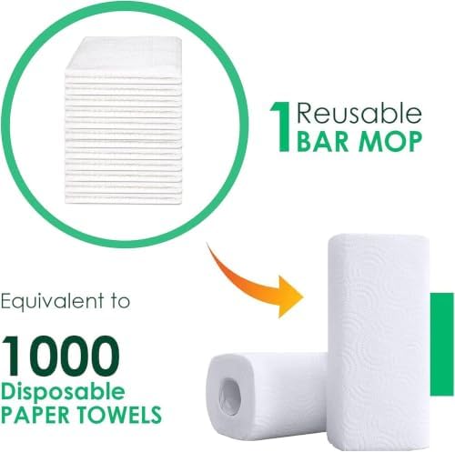 ZUPERIA Bar Mop Kitchen Towels - Pack of 12 (16"x19”) 100% Ring Spun