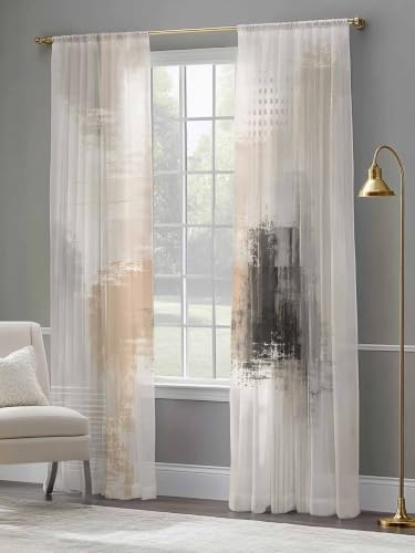 Modern Minimalist Semi Sheer Curtains 108 Inches Long Window