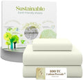 SUPREME ELEGANCE Cotton Twin Size Sheets Set Light Ivory True Grip
