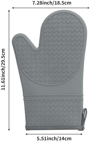 Silicone Oven Mitts, Heat Resistant 500F Kitchen Mitts 2PCS, 11.6"