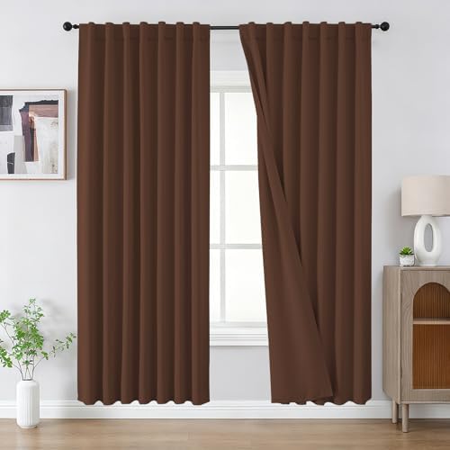 CUCRAF Blackout Curtains 72 Inches Length 2 Panels Set, Rod Pocket and