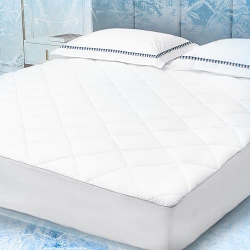 Sunflower Cooling Queen Mattress Pad for Hot Sleepers, Chill Mattress
