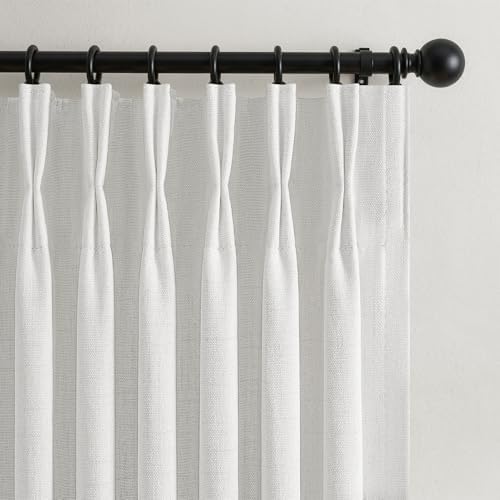 Beige White Blackout Mini Cute Living Room Drapes 63 Inch Length 2