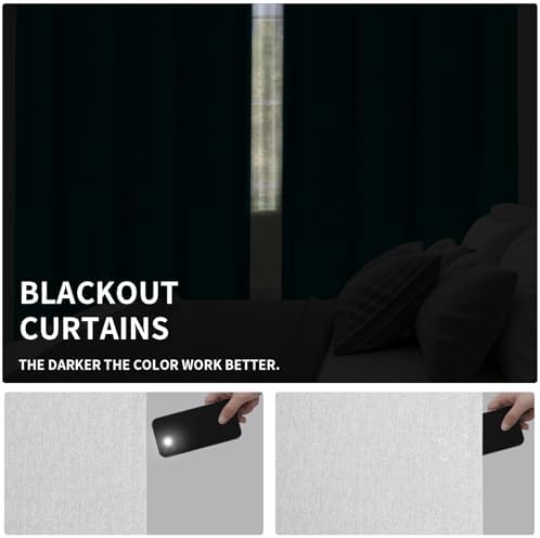Easy-Going Linen Look Blackout Curtain 63 Inch Length Grommet Window